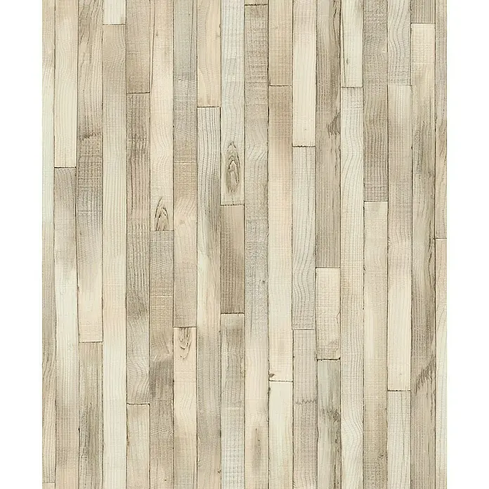 Marburg Struktura Vliestapete Holzdielen - Beige, Holzoptik, 10,05 x 0,53 m - Helle Holzpaneele imitiert ein Fischgrätenmuster und verleiht Räumen Wärme. Das dekorative Wandpaneel sorgt für eine natürliche Wandgestaltung.