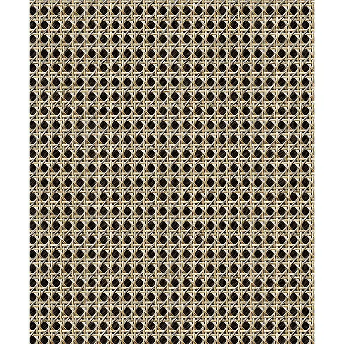 Marburg Struktura Vliestapete Holzgeflecht - Braun/Beige, Holzoptik, 10,05 x 0,53 m - Nahaufnahme eines Flechtmusters, ideal für Texturen oder Hintergründe im Möbeldesign oder für handwerkliche Projekte.
