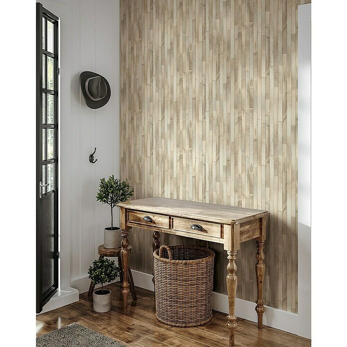 Marburg Struktura Vliestapete Holzdielen (Beige, Holzoptik, 10,05 x 0,53 m) | BAUHAUS