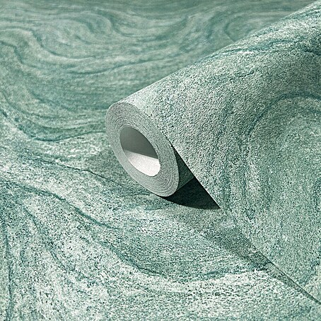 Marburg Struktura Vliestapete Marmoroptik (Grün, Steinoptik, 10,05 x 0,53 m)