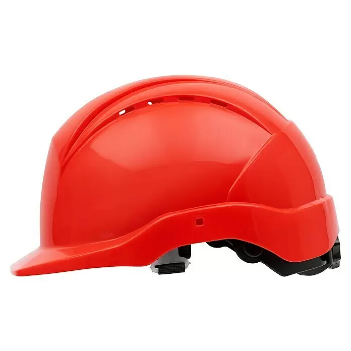 GBT Schutzhelm M100 - Rot - Roter Kunststoff-Schutzhelm mit Lüftungsschlitzen für den Kopfschutz.