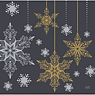 Duni Serviette (12 Stk., 40 x 40 cm, Snowstars, Schwarz)