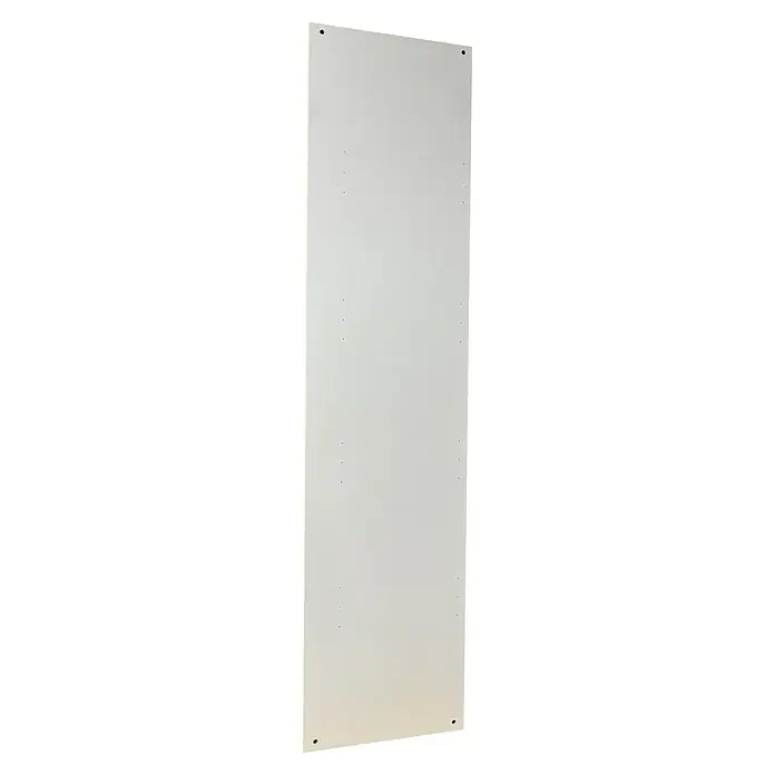 Modulkit Xaden Pieza lateral - An x Al: 560 x 2.350 mm, Blanco, Específico para: Módulos de 40/60/80/100 cm - Una tabla estrecha y blanca con agujeros en las esquinas y a lo largo de los lados, ideal para montaje o exhibición.