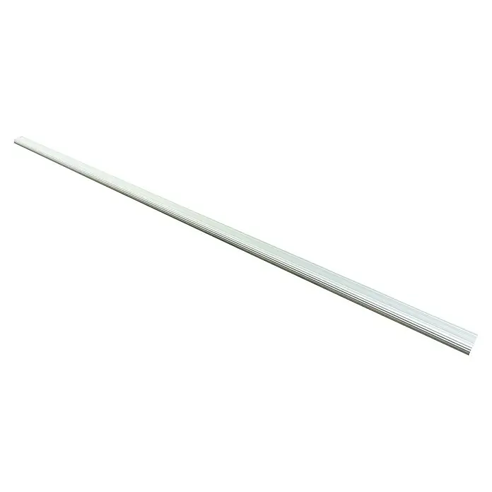 Modulkit Xaden Barra para ropa - Largo: 2.000 mm, Específico para: Módulos de 40/60/80/100 cm - Perfil largo, plateado y acanalado sobre fondo negro. Ideal para diversas aplicaciones, el perfil ofrece estabilidad y un aspecto moderno.