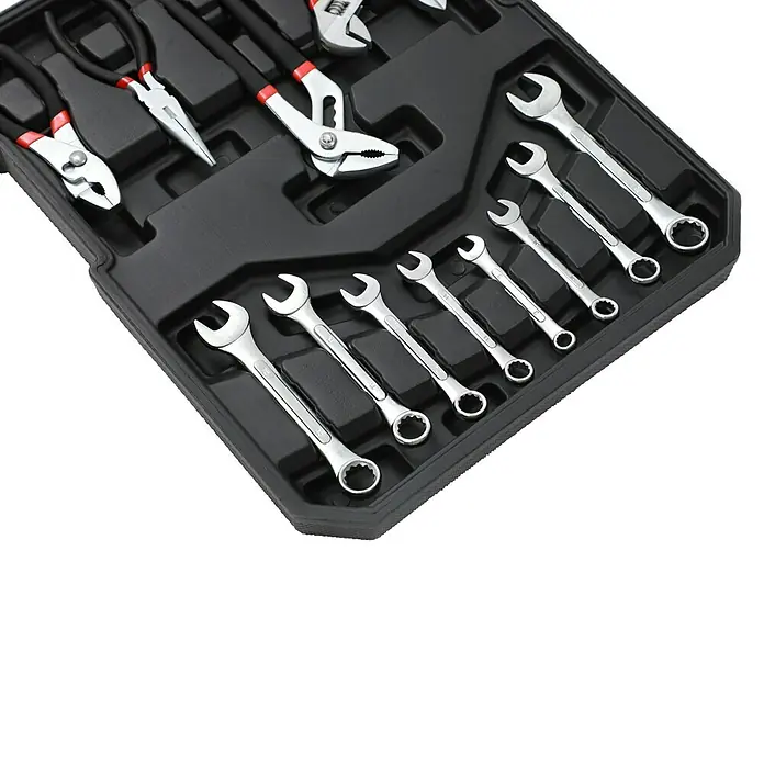 Fulmo Maletín de herramientas - 187 pzs. - Juego de herramientas con alicates y llaves, ideal para reparaciones y proyectos de bricolaje.