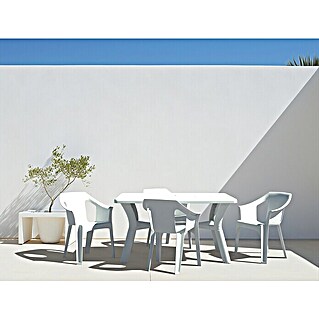 Set de muebles de jardín Tulipan + Cool (5 pzs., Polipropileno, Blanco)