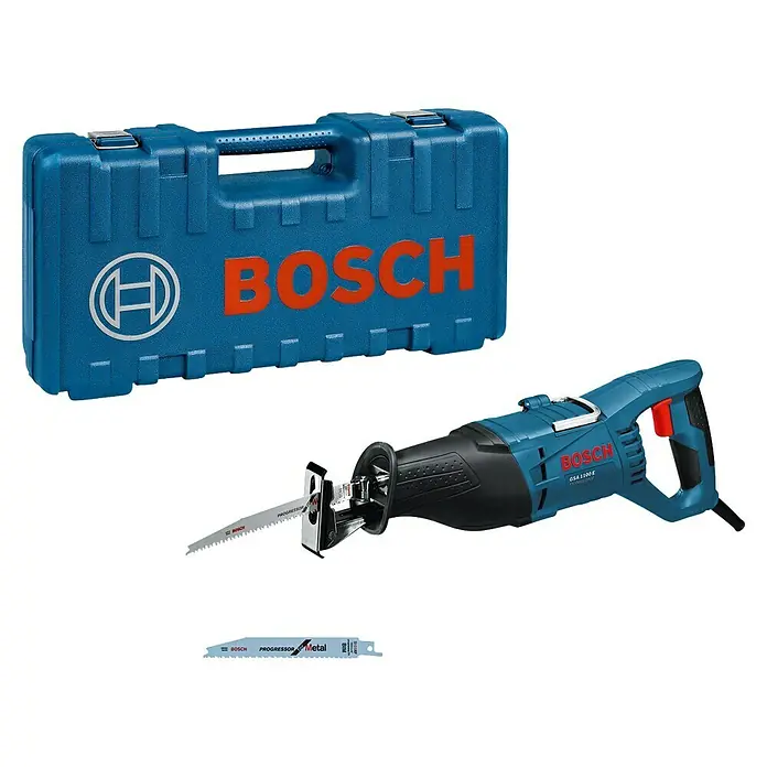 Bosch Professional Säbelsäge GSA 1100 E - 1.100 W, 2.700 /min - Bosch GSA 1100 E Säbelsäge mit Zubehör im robusten, blauen Koffer – ideal für Profis, die Wert auf Qualität und Langlebigkeit legen.