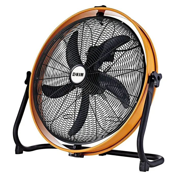 HJM Ventilador de suelo FE593 - 120 W, Negro / Naranja, 50 cm - Un ventilador de suelo HJM con carcasa naranja y rejilla negra. Ideal para ventilar grandes espacios.