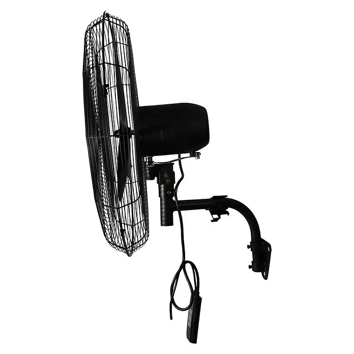HJM Ventilador de pared para exterior VIP003MD - Negro, 75 cm, 210 W - Ventilador de pared oscilante negro con jaula de seguridad y controles que ofrece una instalación fácil y una circulación de aire versátil.