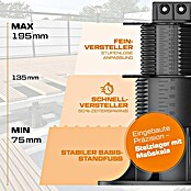 Langfit Stelzlager XL (Geeignet für: Terrassendielen, Höhenverstellung: 75 mm - 195 mm, 1 Stk.) | BAUHAUS