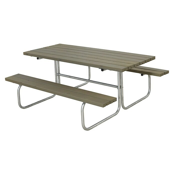 Plus Sitzgruppen-Set Classic (Graubraun, Kiefer/Fichte & Stahl, 6 Personen, ohne Rückenlehne) | BAUHAUS
