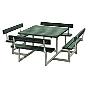 Plus Sitzgruppen-Set Picnic (Grün, Stahl/ReTex, 8 Personen, mit Rückenlehne) | BAUHAUS