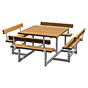 Plus Sitzgruppen-Set Picnic (Teakfarben, Kiefer/Fichte & Stahl, Mit Rückenlehne) | BAUHAUS