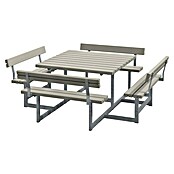 Plus Sitzgruppen-Set Picnic (Graubraun, Kiefer/Fichte & Stahl, Mit Rückenlehne) | BAUHAUS