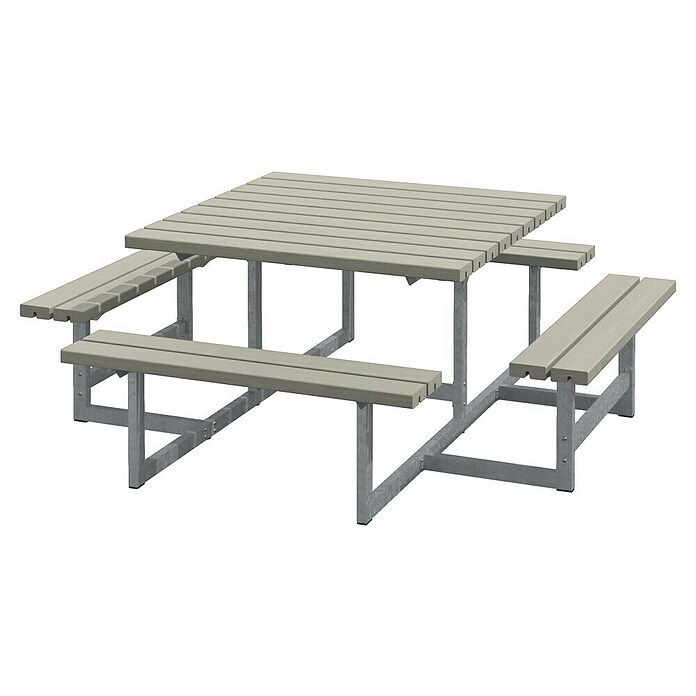 Plus Sitzgruppen-Set Picnic (Graubraun, Kiefer/Fichte & Stahl, Ohne Rückenlehne) | BAUHAUS