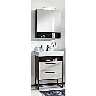 BAUHAUS Jannik Badmöbel-Set (Gesamtbreite Badmöbel: 61 cm, Steinesche/Anthrazit, Matt, 3 -tlg.)
