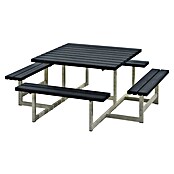 Plus Sitzgruppen-Set Picnic (Schwarz, Kiefer/Fichte & Stahl, Ohne Rückenlehne) | BAUHAUS
