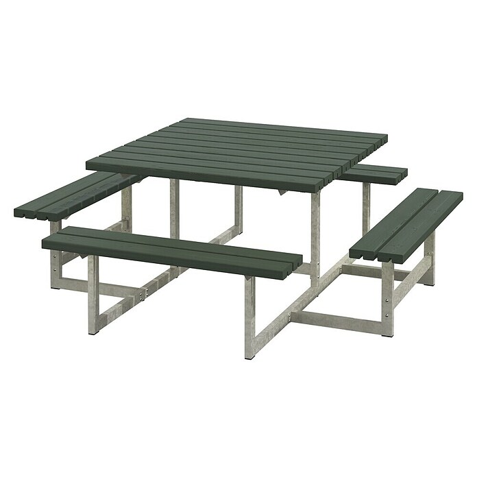 Plus Sitzgruppen-Set Picnic (Grün, Kiefer/Fichte & Stahl, Ohne Rückenlehne) | BAUHAUS