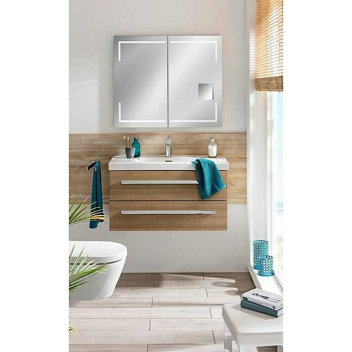 Lanzet K1 Badmöbel-Set K19B2 (89,2 cm, Berg Eiche) | BAUHAUS