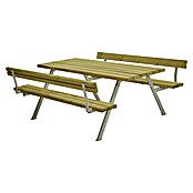 Plus Sitzgruppen-Set Alpha (Natur/Kesseldruckimprägniert, Kiefer/Fichte & Stahl, 6 Personen, mit Rückenlehne) | BAUHAUS