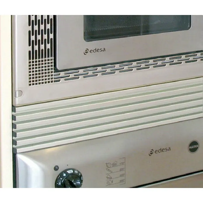Rejilla de ventilación - Ancho: 59,8 cm, Inoxidable - Horno empotrable de acero inoxidable y microondas de Edesa con ventilación, perilla y diversas funciones de cocción.