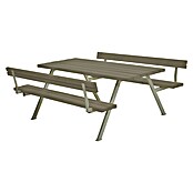 Plus Sitzgruppen-Set Alpha (Graubraun, Kiefer/Fichte & Stahl, 6 Personen, mit Rückenlehne) | BAUHAUS