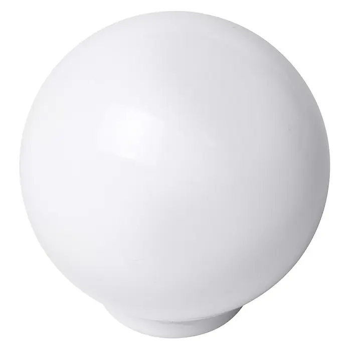 Nesu Pomo para muebles 626 - Tipo de tirador del mueble: Botón, Ø x Al: 29 x 29 mm, Plástico, Blanco, Brillante - Primer plano de una lámpara esférica blanca que muestra un diseño moderno y minimalista.