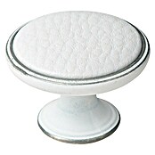 Nesu Pomo para muebles Piel blanco (Ø x Al: 37 x 26 mm, Metal)
