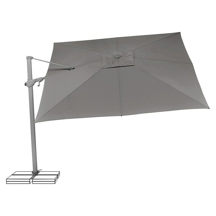 Suncomfort Ampelschirm Varioflex (Steingrau, Bespannungsmaß (L x B): 300 x 300 cm) | BAUHAUS