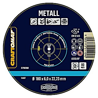 Craftomat Schruppscheibe A30Q-BF (Geeignet für: Metall, Durchmesser Scheibe: 180 mm, Stärke Scheibe: 6 mm)