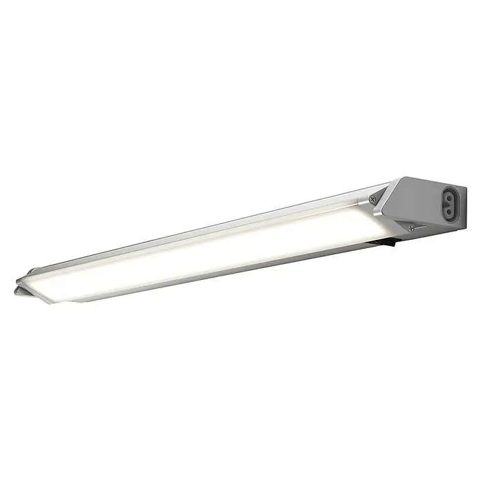 Ledvance Lámpara LED bajo mueble Turn - 6 W, Blanco cálido, Largo: 35,7 cm - La imagen muestra una luz LED resistente a la intemperie, una solución de iluminación ideal para entornos propensos a la humedad. Ofrece un diseño robusto.