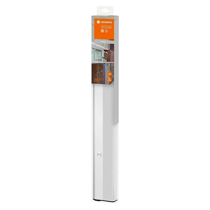 Osram Lámpara LED bajo mueble LED Flat - 12 W, Largo: 52,7 cm, Blanco cálido - Imagen de una luz LED lineal plana con sensor de Ledvance, que muestra su diseño elegante, eficiencia energética e idoneidad para uso en interiores.