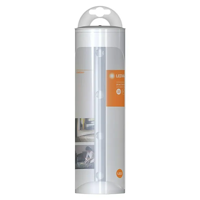 Osram Barra luminosa LED LEDstixx - Plateado, 1 ud. - Embalaje del producto LED Stixx. La luz LED se muestra en un embalaje atractivo, destacando las características del producto, incl. colgador.