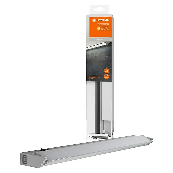 Ledvance Lámpara LED bajo mueble Turn - 6 W, Blanco cálido, Largo: 35,7 cm - Luminaria LEDVANCE Linear LED Turn de 351 mm en embalaje y desempaquetada. Iluminación interior moderna con 3 años de garantía.