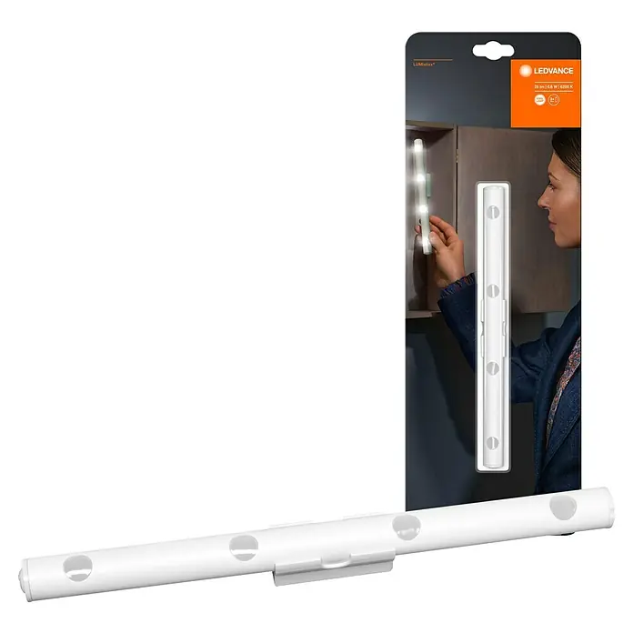 Ledvance Barra luminosa LED Lumistixx - Blanco diurno, Funciona con pilas, 1 ud. - Luz LEDVANCE: elegante luz LED para uso en interiores, ideal para armarios y estanterías. Fácil instalación e iluminación de bajo consumo.