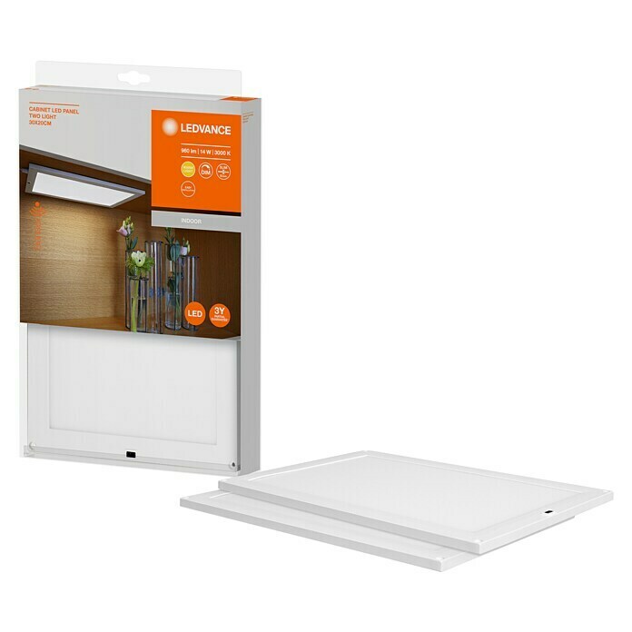 Ledvance Lámpara LED bajo mueble Cabinet (30 x 20 x 0,8 cm, 14 W, Blanco cálido, Número de componentes: 2 ud.) | BAUHAUS