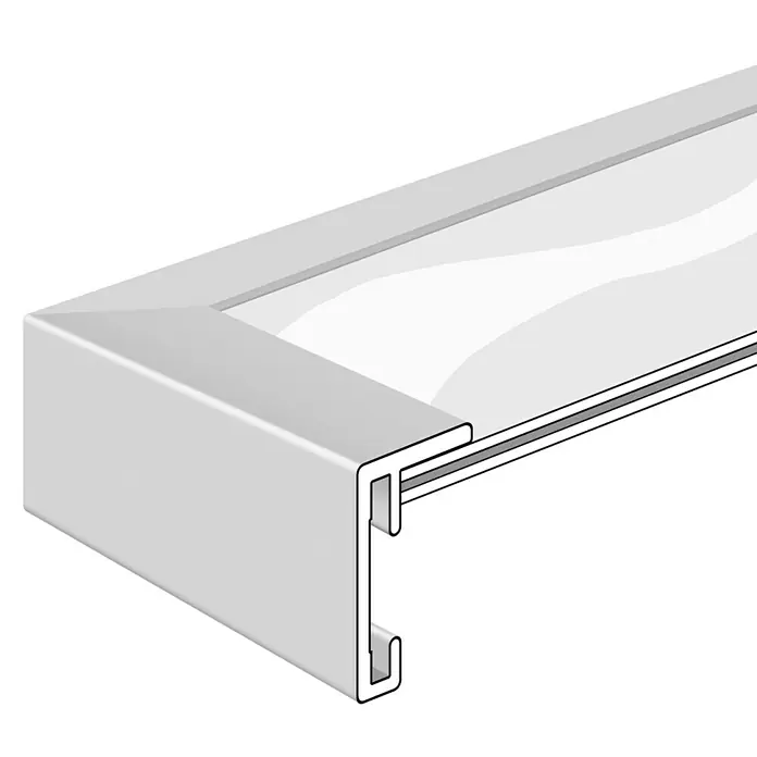 Accent Alurahmen Star - 13 x 18 cm, Schwarz - Produktdetailaufnahme eines silberfarbenen Fensterrahmens mit klarem Glas.