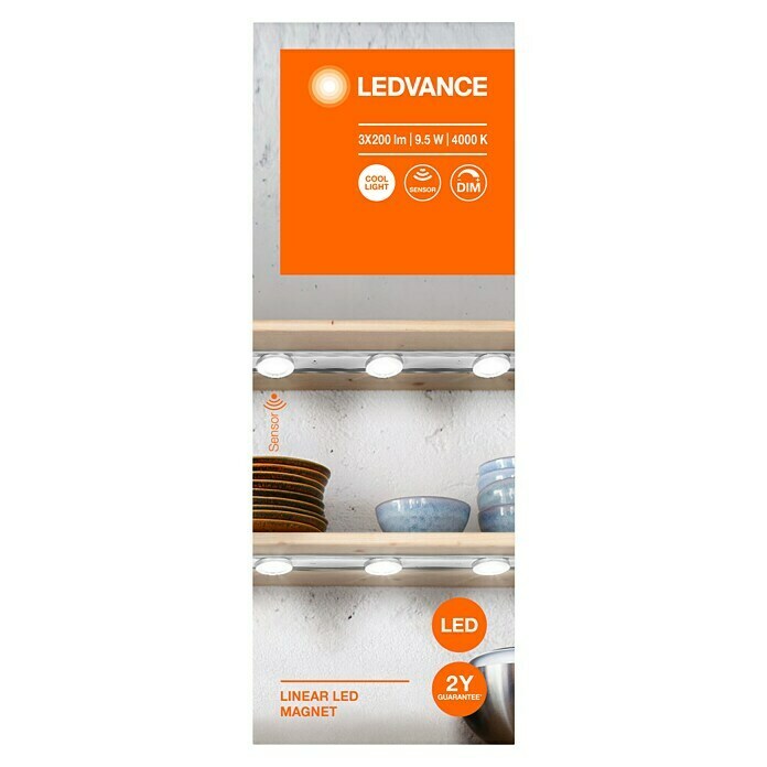 Osram LED svetilka pod omarico Linear Magnet  (Dolžina: 64,5 cm, Hladno bela, 3 kos) | 3096 - Küche/Möbellicht | CAKA - Zweckleuchten | CAK - Technisches Licht | CA - Beleuchtung | C - Elektro | BAUHAUS