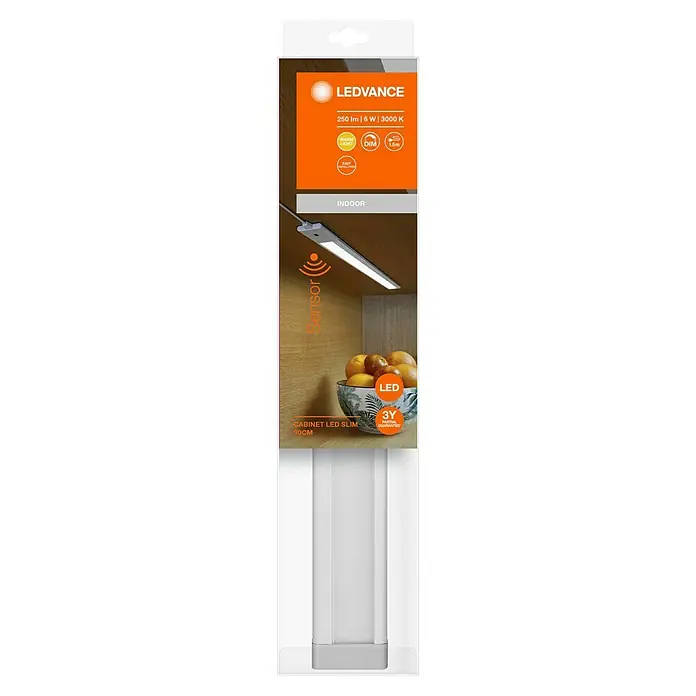 Ledvance LED-Lichtleiste Cabinet Slim - 6 W, Weiß, Länge: 30 cm, 1 Stk. - Abbildung des LEDVANCE Cabinet LED Slim 30cm, eine schlanke LED-Leuchte für den Innenbereich, ideal zur Beleuchtung von Schränken.