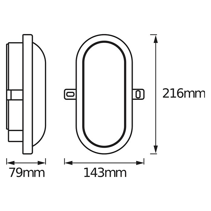 Osram LED zunanja stenska svetilka  (11 W, 216 x 14,3 x 79 cm, Bela, IP54) | 3095 - Kellerlicht | CAKA - Zweckleuchten | CAK - Technisches Licht | CA - Beleuchtung | C - Elektro | BAUHAUS