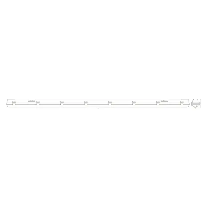 Osram LED-Feuchtraumlichtleiste Submarine - L x B x H: 156,1 x 6,6 x 7,5 cm, Lichtfarbe: Kaltweiß, 19 W, IP65 - Detailaufnahme einer Lichtleiste, die sich ideal für die Beleuchtung von Innenräumen eignet und ein modernes Ambiente schafft.