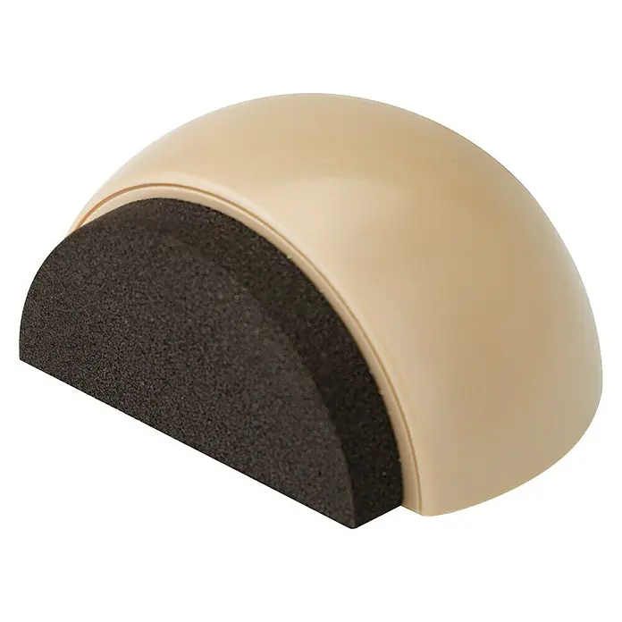 Inofix Tope de puerta 2029 - Plástico, Beige - Tope de puerta en forma de media luna de plástico beige y espuma gris para evitar portazos.