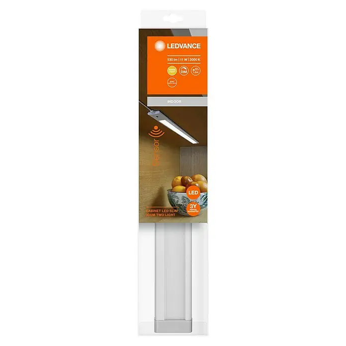 Ledvance Lámpara fluorescente LED slim - 11 W, Blanco, Largo: 30 cm, 2 ud. - Embalaje de la luz bajo armario LEDVANCE Cabinet LED Slim con 530 lm, 11 W y 3000 K, ideal para uso interior con sensor de movimiento.
