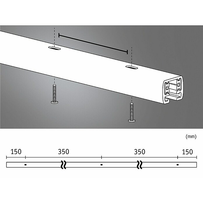Paulmann URail Riel (100 cm, Metal, Blanco) | BAUHAUS
