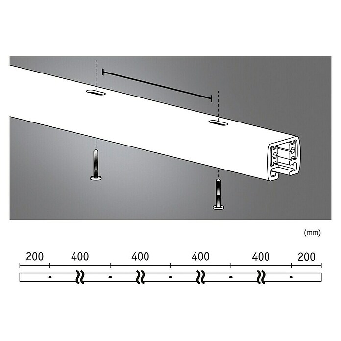 Paulmann URail Riel (200 cm, Metal, Blanco) | BAUHAUS