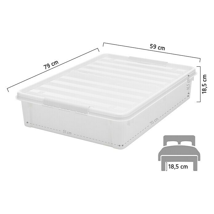 SmartStore Unterbett-Rollenbox Bedroller 60 L (L x B x H: 79 x 59 x 18,5 cm, 60 l) | BAUHAUS