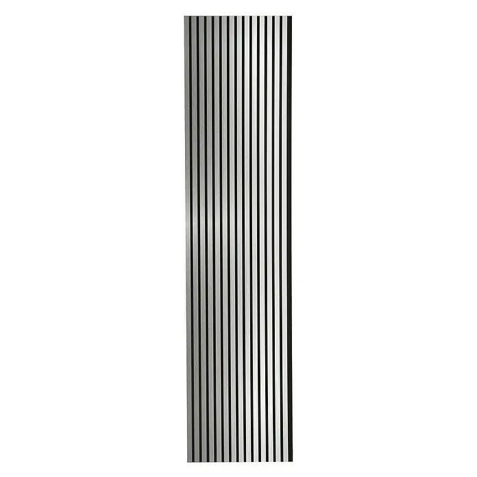 FN Neuhofer Akustikpaneel Acustico - Silber gebürstet, L x B x S: 2.400 x 572,5 x 19 mm - Elegantes Akustikpaneel mit vertikalen Lamellen in Silber und Schwarz. Perfekt für moderne Raumgestaltung mit Schallschutz.