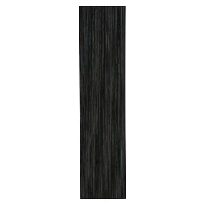 FN Neuhofer Akustikpaneel Acustico - Eiche schwarz, L x B x S: 2.400 x 572,5 x 19 mm - Dunkles vertikales Holzpaneel mit sichtbarer Maserung.