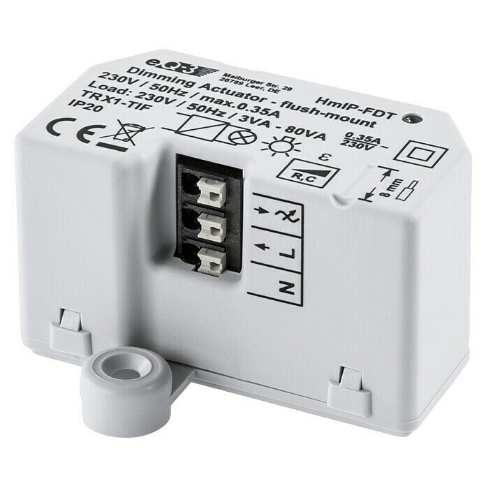 Homematic IP Phasenabschnittdimmer-Einsatz HmIP-FDT41 x 54 x 33 mm, Unterputz Left Side View