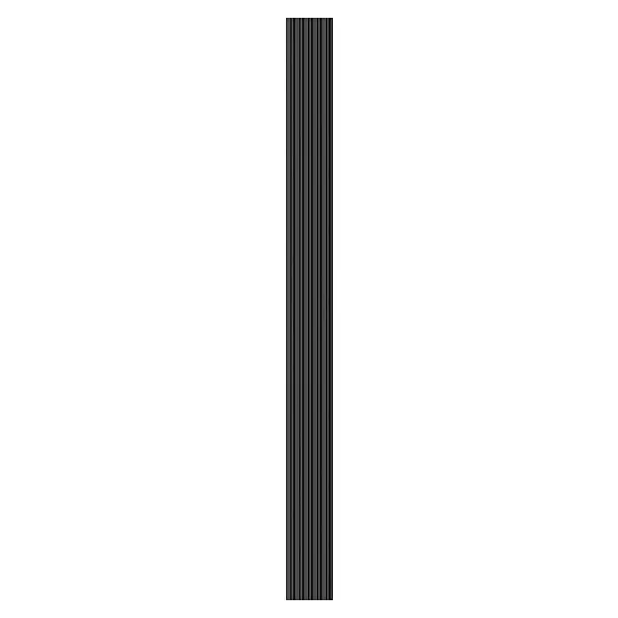 FN Neuhofer Wandpaneel Wally WA060 - Eiche schwarz, 2.670 x 118 x 12 mm - Dunkelgraue, vertikal gerippte Platte.
